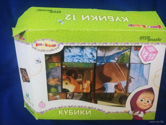 Кубики "Маша и Медведь", 12 шт, Анимаккорд