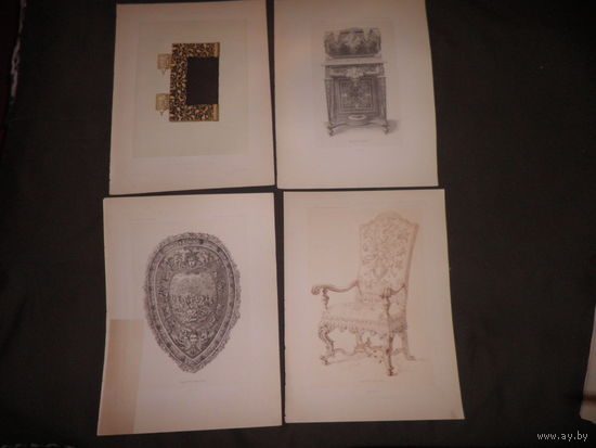 Хромолитографии из издания История декоративного искусства XVI века Издано Анри Лоренсом,Париж, 1892г.3 шт.(Лот 04)С рубля.