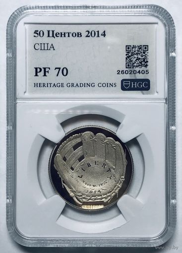 С рубля без мц! 50 центов 2014 США pf 70 бейсбол идеал! Top pop