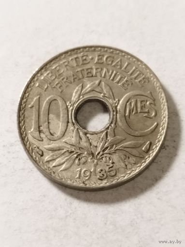 Франция 10 сантим 1935