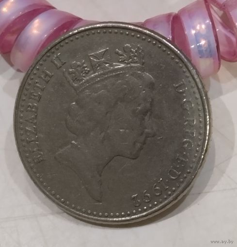 Англия. 10 пенни 1992