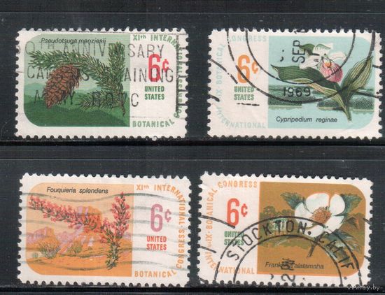 США-1969, (Мих.986-989) , гаш. , Флора, Цветы(полная серия)(3)