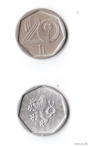 20 геллеров Чехия 1996 года