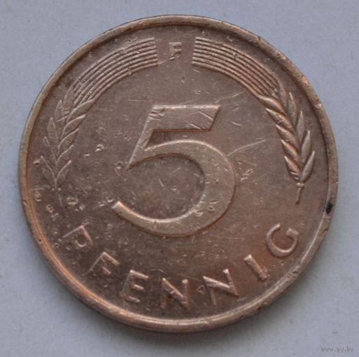 Германия- ФРГ 5 пфеннигов, 1989 г. F