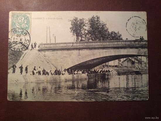 Винтажная открытка,Франция.Подписана .Штамп 03 .01.1903 г.
