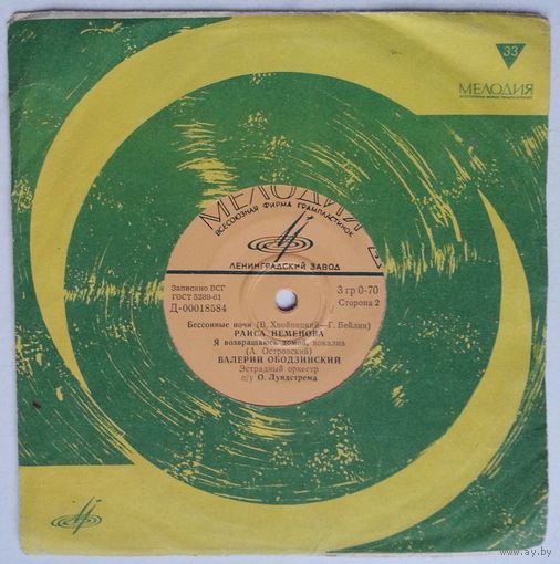 ЕР Эстрадный Оркестр п/у О. Лундстрема – Лирические песни (1966)