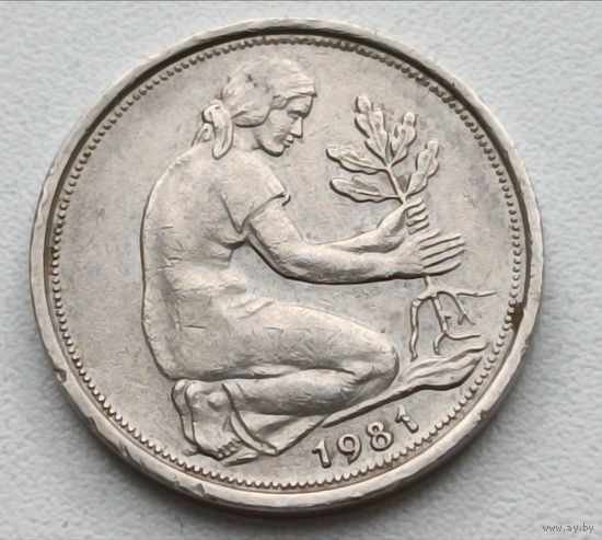 Германия. 50 пфеннигов 1981 года. F.