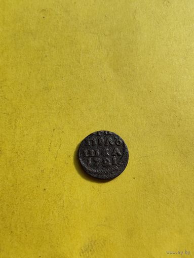Полушка 1721 года НД, Год арабский. Медь. Гурт гладкий, СМОТРИТЕ ДР. МОИ ЛОТЫ.
