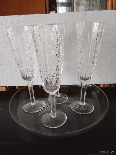 Бокалы 19см хрустальСССР