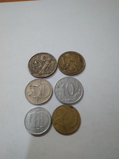 Монеты Чехословакии.