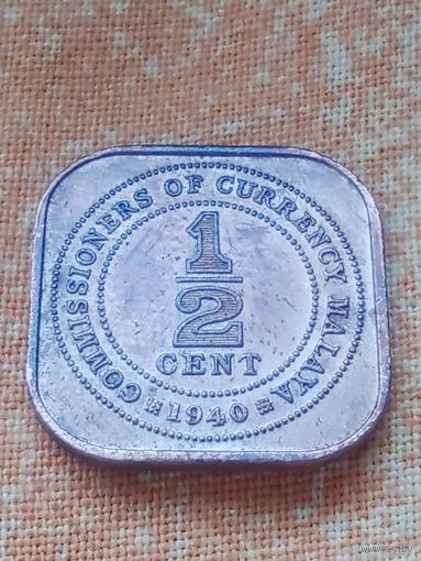 26. Распродажа! Малайя 1/4 цента 1940 г. Редкая! Одна на ау! UNC!