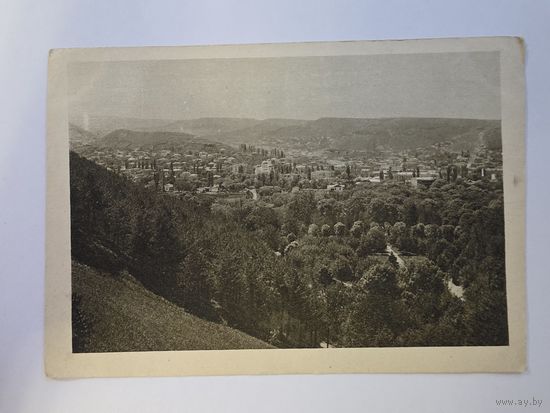 Общий вид города с горы Сосновки. Кисловодск. Чистая. Почтовая карточка 1920е - 1930е годы.