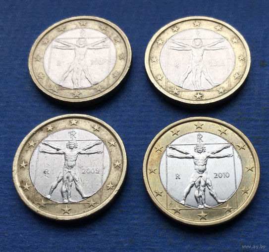 Италия 1 евро 2007, 2008, 2009, 2010