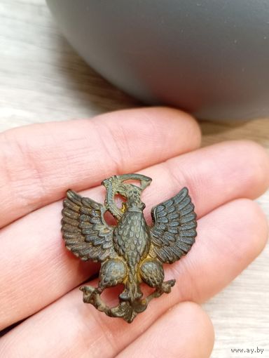 Редкость! 63 Торуньский полк, Польша (1919-1920). Петличный знак, с рубля,без мц!