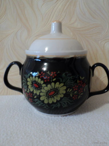 Сахарница кобальт, Полонский фарфоровый з-д 1980-91гг,лот 17