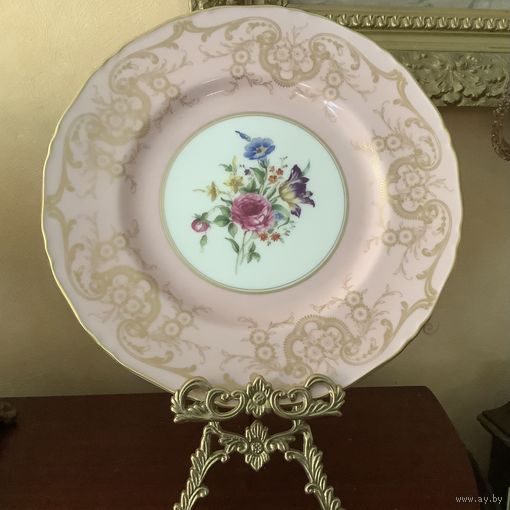 Тарелка Букет розовая глазурь Англия Royal Worcester винтаж