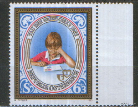 Полная серия из 1 марки 1983г. Австрия "День печати. Ребенок с письмом" MNH