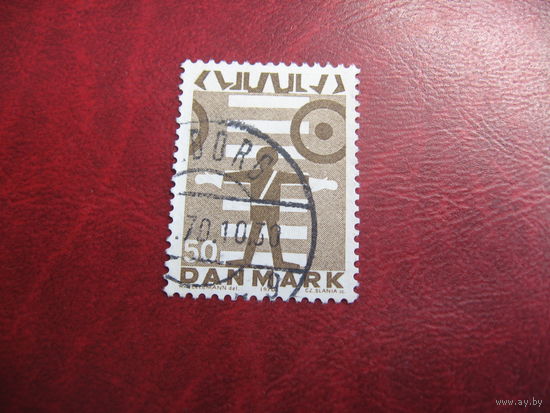 Марка безопасность дорожного движения 1970 год Дания