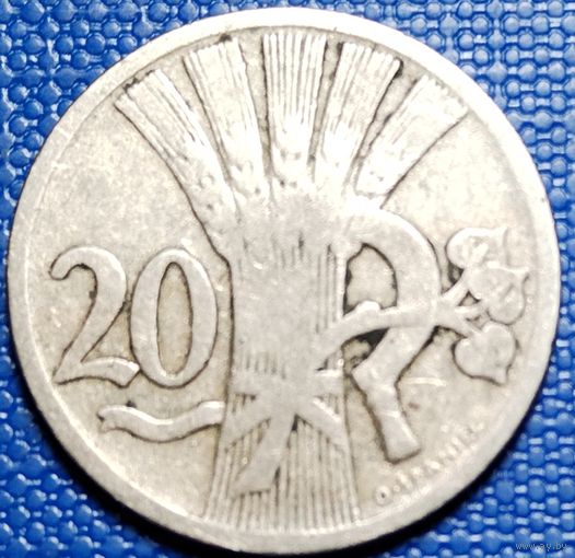 Чехословакия 20 геллеров 1921 г.