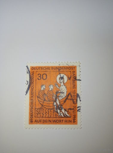 Марка Германия 1966 год Католический день 30