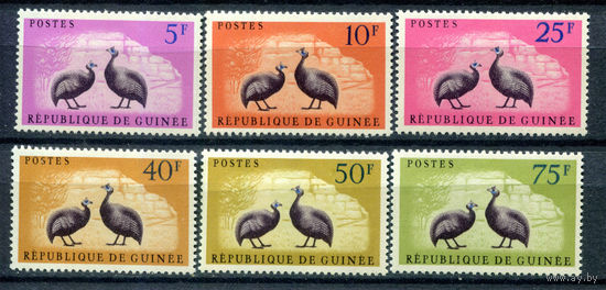 Гвинея - 1961г. - Цесарки - полная серия, MNH, 2 марки с маленькой потёртостью на клее [Mi 80-85] - 6 марок