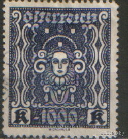 Марка из серии 1922г. Австрия "Символические сюжеты. Кукурузный початок"