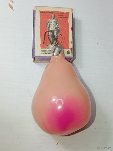 Игрушка на ёлку , Груша , винтаж , стекло , СССР . С рубля