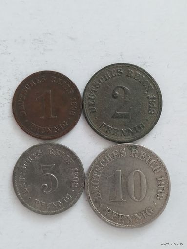 Набор монет Германии. 1898-1913гг.