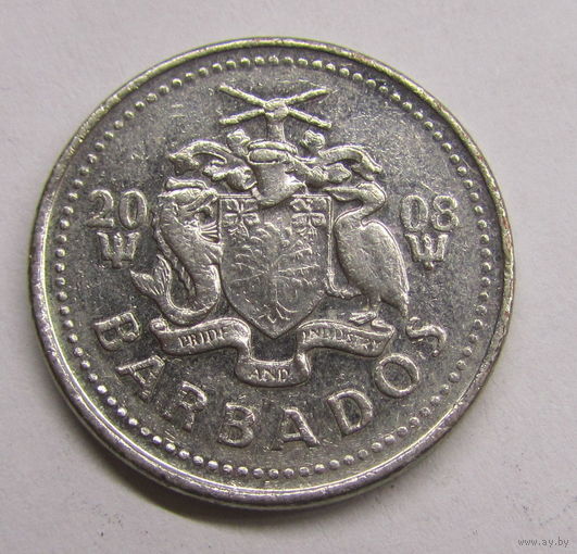 Барбадос 25 центов 2008 г