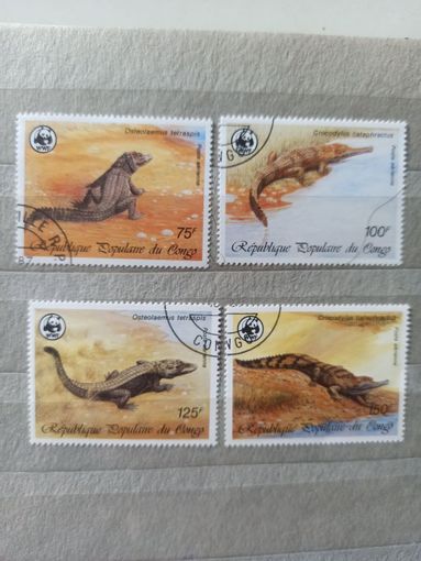 Конго. 1987. WWF . Крокодилы
