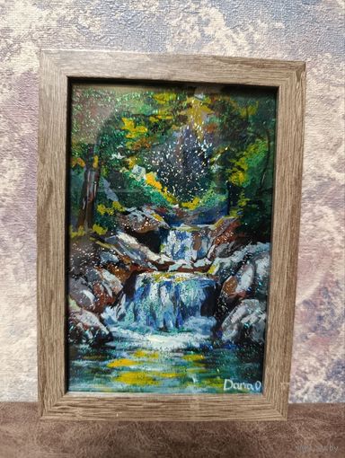 Картина в рамке, темперные краски