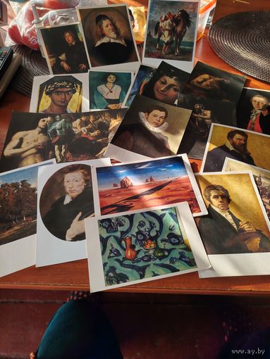 Открытки Живопись. 20 штук. Из разных наборов ./Д