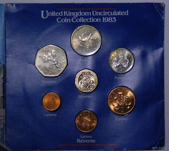 Годовой набор монет Британии 1983 (Люкс). aUNC.