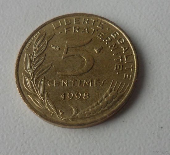 5 сантим Франция 1998 г.в.