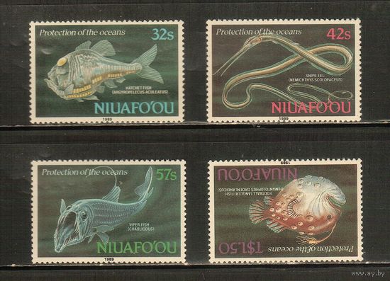 Ниуафооу-1989 (Мих.135-138) , ** , Морская фауна, Рыбы(полная серия),