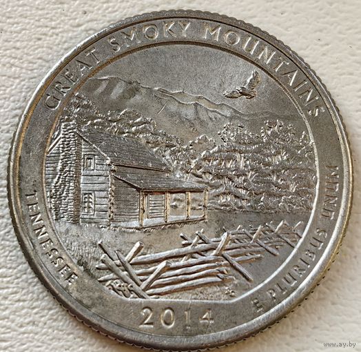 США 25 центов (квотер) 2014 P Great Smoky Mountains Tennessee