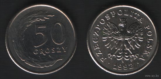 Польша y281 50 грош 1992 год (mw) (_alb2
