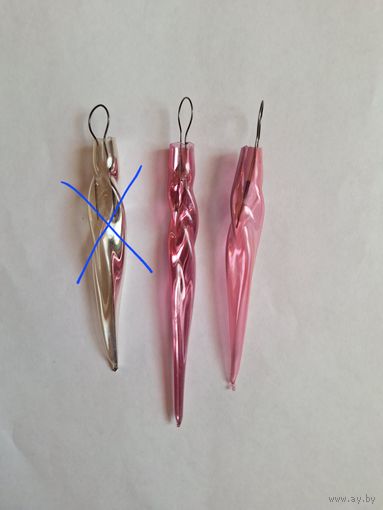 Елочные мини игрушки Сосульки( льдинки) из набора Малютка