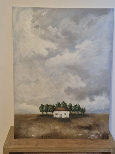 "Дом" картина акрилом, 30х40