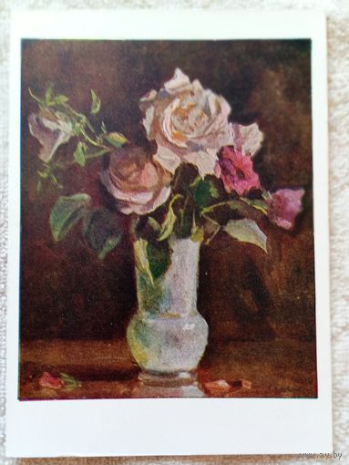 Соколов. Розы в белой вазе