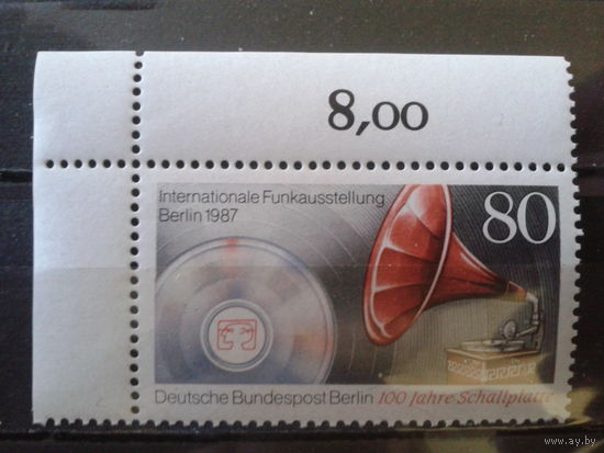 Берлин 1987 Граммофон 1907 года Михель-1,6 евро