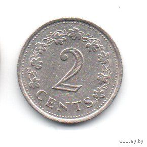 ГОСУДАРСТВО  МАЛЬТА 2 ЦЕНТА 1972. ДЕЛЬФИНЫ