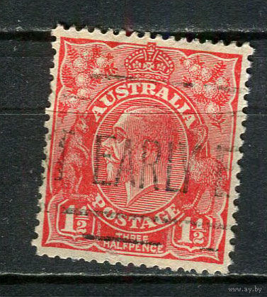 Австралия - 1926/1930 - Георг V 1 1/2Р - [Mi.71XCI] - 1 марка. Гашеная.  (Лот 13JR)-T3P19