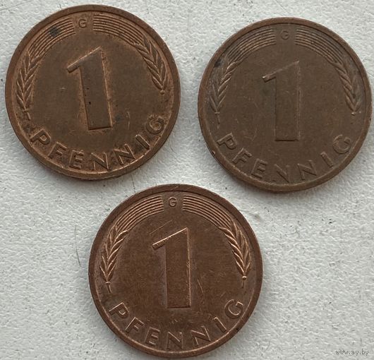 Германия 1 пфенниг 1985 г. G. Цена за 1 шт.
