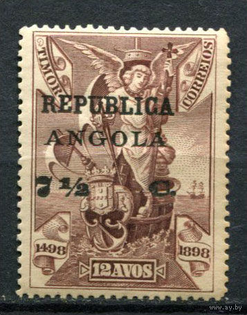 Португальские колонии - Ангола - 1914 - Надпечатка REPUBLICA ANGOLA и нового номинала на марках Тимора 7 1/2C на 12A - [Mi.139] - 1 марка. MH.  (Лот 112AP)
