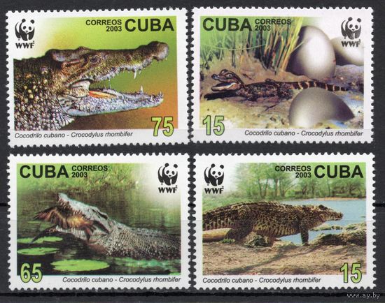 Куба 2003. Фауна WWF. Крокодилы 4 марки (4553)