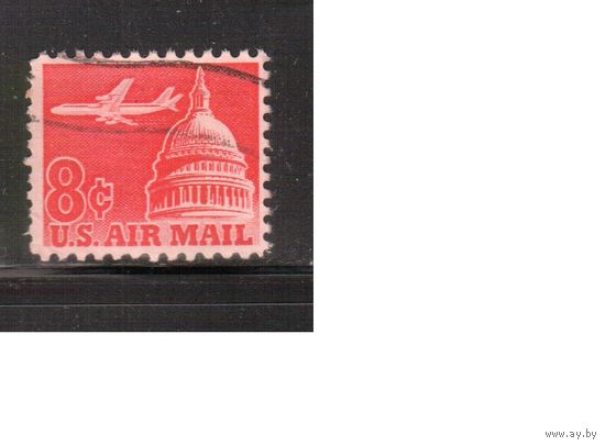 США-1962, (Мих.836) , гаш. , Стандарт, Авиапочта, Самолет(одиночка),