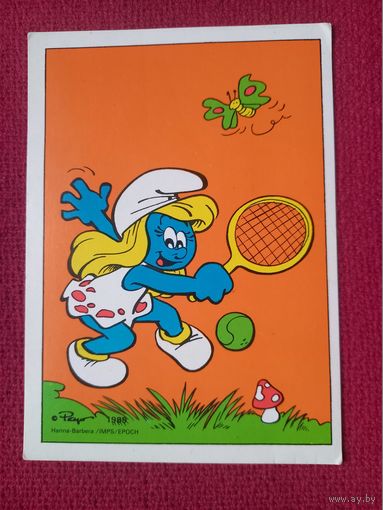 Смурфики. Польша 1989 г. Чистая.