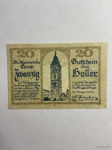 20 геллеров (нотгельды) 1921 г. Австрия.-0812