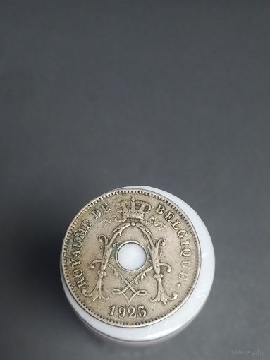 5 сантимов Бельгия 1923  года  лот 40 БРАК!!! ДВОЙНОЙ РАСКОЛ ШТЕМПЕЛЯ
